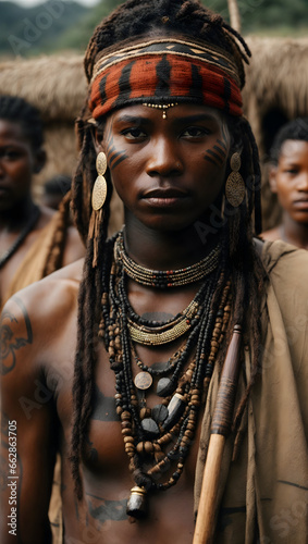 portrait of people from an African tribe