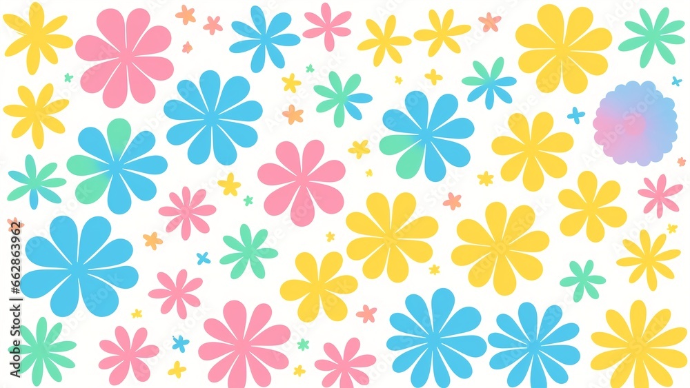 A Colorful Flower Pattern A Colorful Flower Pattern