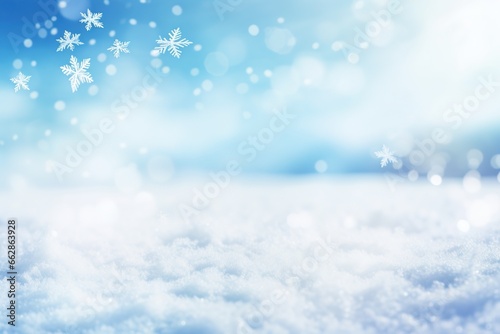 Winter snow background with snow flakes.