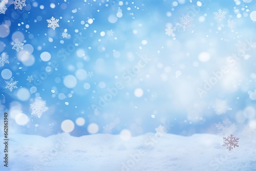Winter snow background with snow flakes. © Bargais