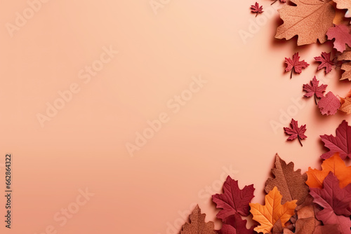 Autumn simple background with a fallen colorful leaves