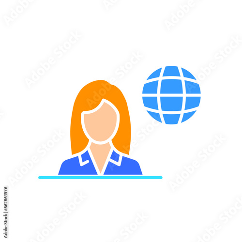 News line icon. Weather forecast, prime time, TV channel, radio, television, reporter, channel. Vector color icon on white background for business and advertising.