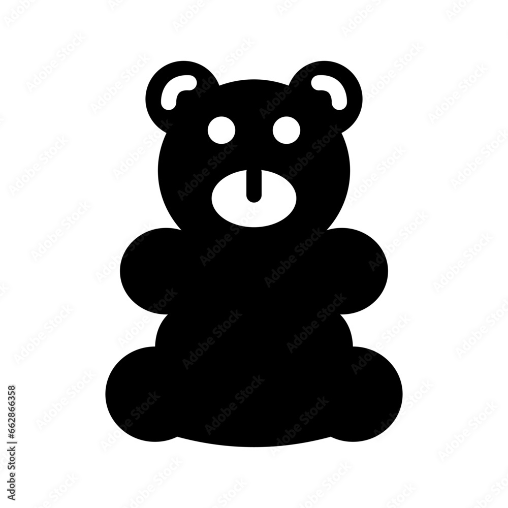 Naklejka premium gummy bear glyph icon illustration vector graphic. Simple element illustration vector graphic, suitable for app, websites, and presentations isolated on white background