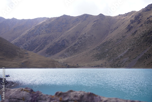 turquoise lake in the mountains, mountains, sky, lake