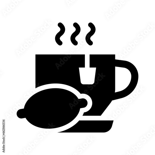 lemon tea glyph icon illustration vector graphic. Simple element illustration vector graphic, suitable for app, websites, and presentations isolated on white background