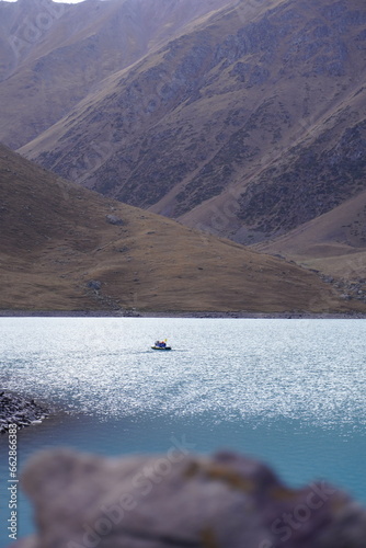 turquoise lake in the mountains, mountains, sky, lake