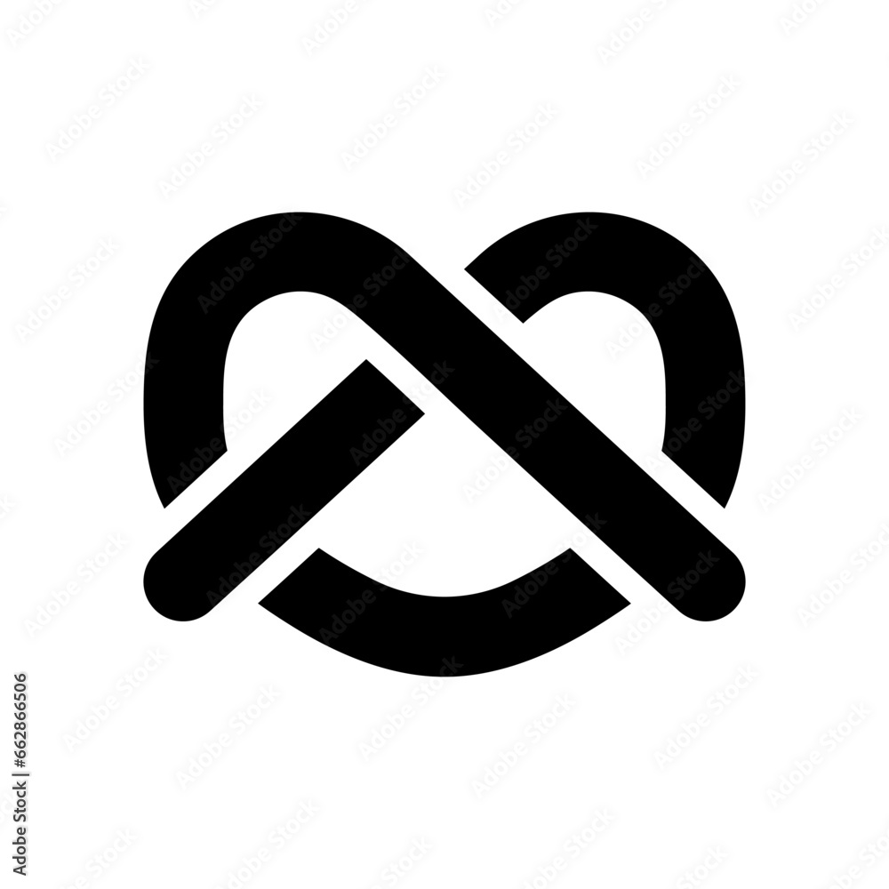 pretzel glyph icon illustration vector graphic. Simple element illustration vector graphic, suitable for app, websites, and presentations isolated on white background pretzel glyph icon illustration vector graphic. Simple element illustration vector graphic, suitable for app, websites, and presentations isolated on white background