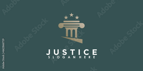 lawyer logo design with creative concept premium vector
