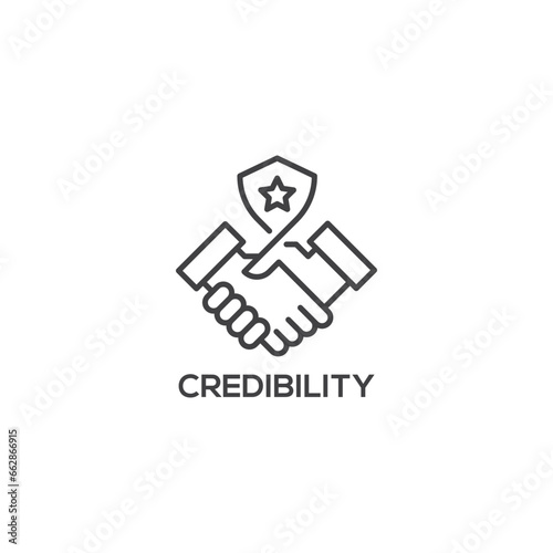 Credibility icon, business concept. Modern sign, linear pictogram, outline symbol, simple thin line vector design element template