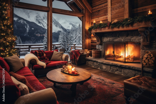  Christmas on a Snowy Mountain Cabin