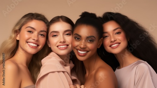 Diversity beauty and natural with woman friends