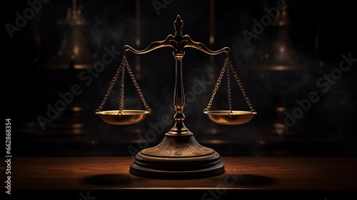 Scales of justice on a dark background