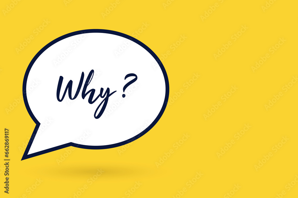 Why in speech bubble - business concept Why in speech bubble - business concept
