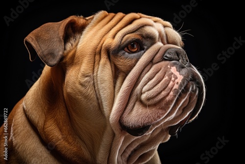 A close-up photograph of a dog with a black background. This image can be used for various purposes, such as pet-related articles, veterinary websites, or animal-themed designs.