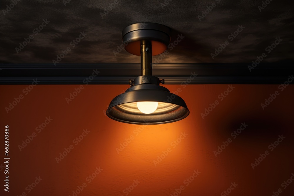 A picture of a room with a light turned on. This image can be used to depict a cozy and inviting atmosphere, a peaceful and calm environment, or a solitary moment of reflection.