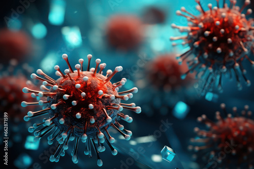 Coronavirus Covid-19 outbreak and coronaviruses influenza background as dangerous flu. Generative Ai.