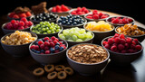 Freshness and variety in a bowl of healthy berry fruit generated by AI
