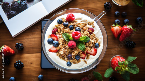 Close up granola Generative Ai