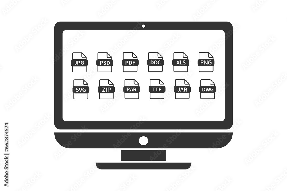 File format set icon. Document format set vector ilustration.