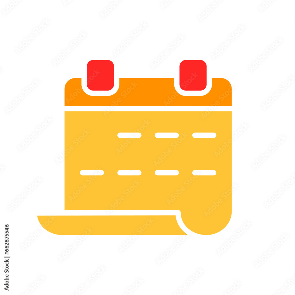 Wall calendar line icon. Year, month, week, weekend, holiday, date, schedule. Vector color icon on white background for business and advertising. Wall calendar line icon. Year, month, week, weekend, holiday, date, schedule. Vector color icon on white background for business and advertising.