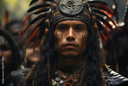 A portrayal of the Christian conquest of indigenous peoples in the Americas, emphasizing the devastating impact on native cultures. Generative Ai.