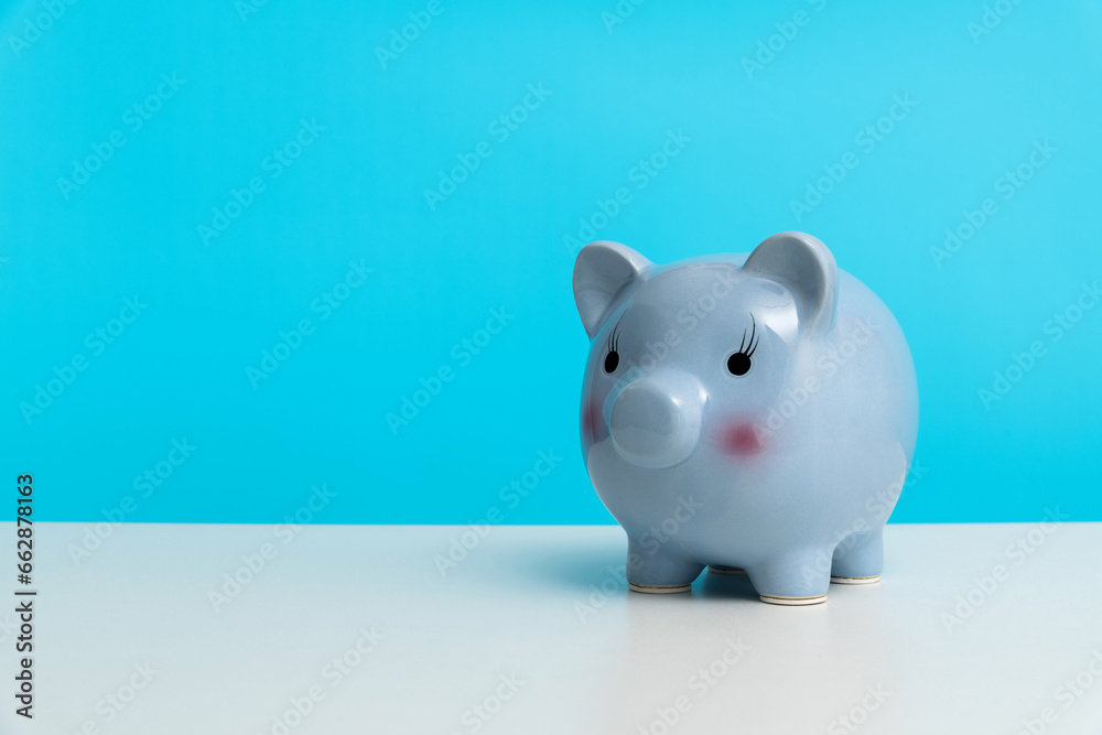 Piggy bank on the table Piggy bank on the table