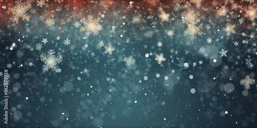 christmas background with balls and snowflakes photo