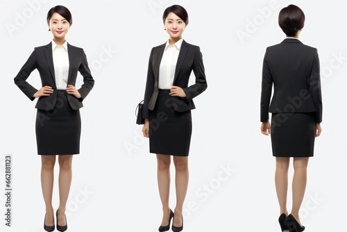 Asian Female Illustration Office Clerk Job Lifestyle Backdrop Generative AI