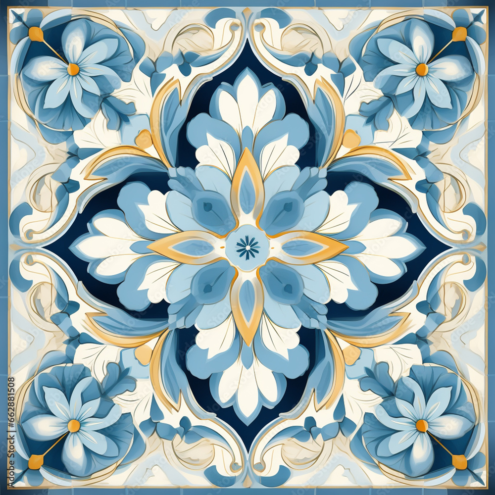 Fototapeta premium Picture of floor tile pattern wall tiles Home decoration pattern or ceiling. 