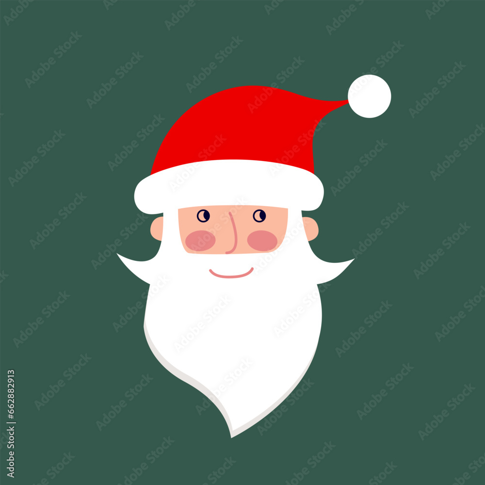 Santa Claus cute flat face character. Vector Santa Claus head Santa Claus cute flat face character. Vector Santa Claus head