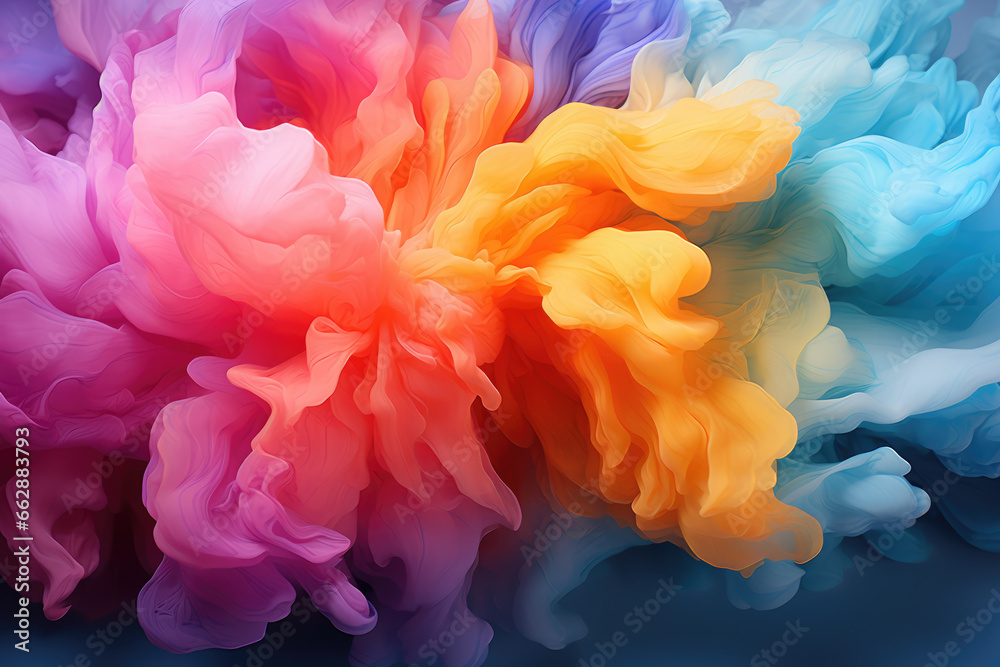A canvas awash in a gradient of colors, transitioning from vivid hues to subtle pastels, evoking a sense of transition and change. Concept of transformation. Generative Ai. A canvas awash in a gradient of colors, transitioning from vivid hues to subtle pastels, evoking a sense of transition and change. Concept of transformation. Generative Ai.