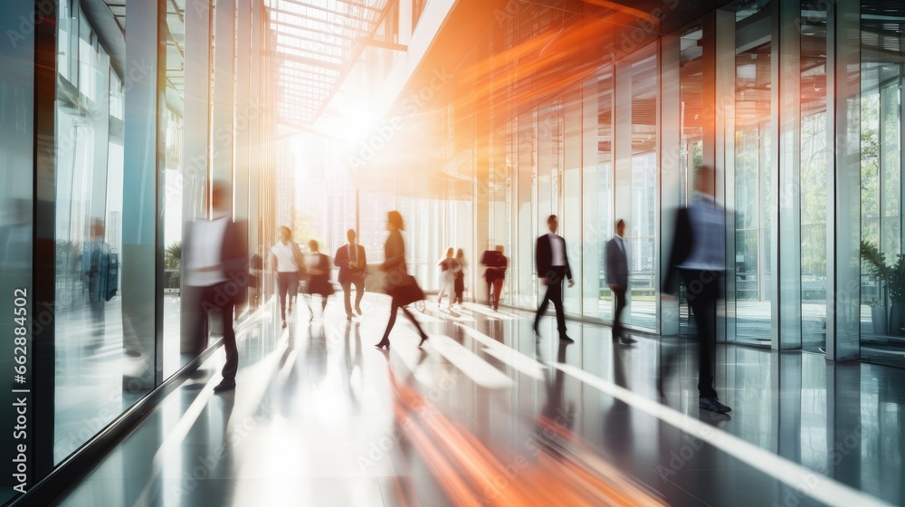 Blurred business space with employees Blurred business space with employees