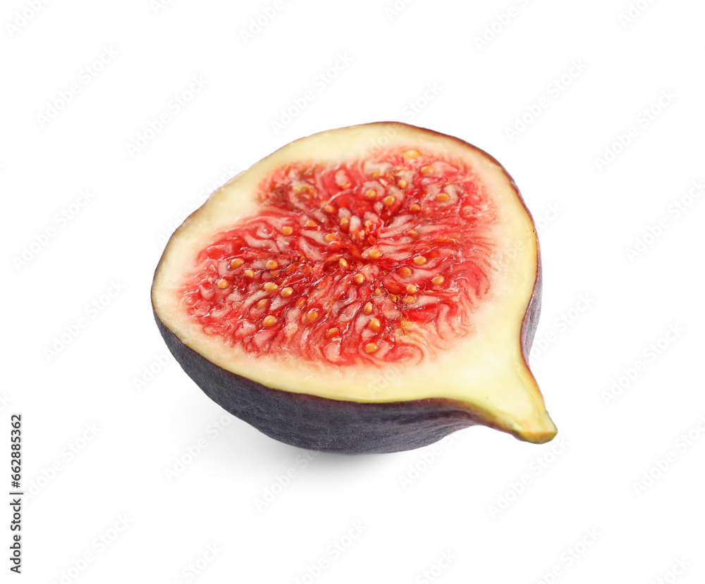Half of fresh fig isolated on white Half of fresh fig isolated on white