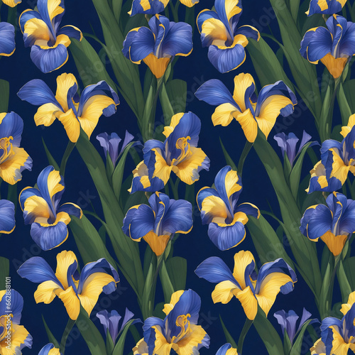 blue and yellow flowers background