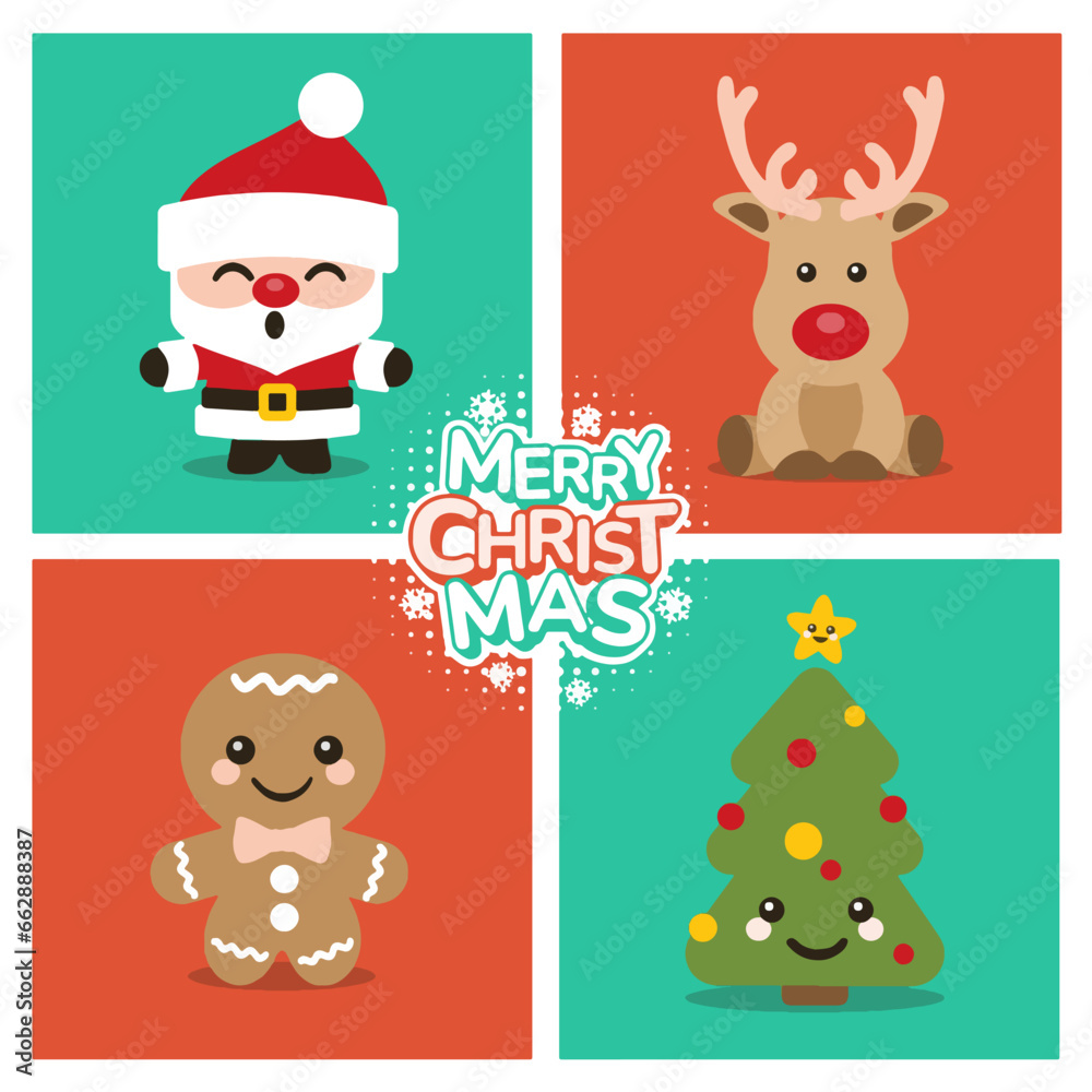 Merry Christmas Mascot Vector Art, Illustration and Graphic