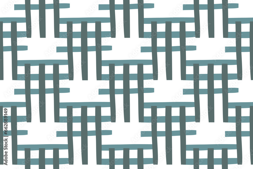 Seamless pattern of geometric shapes in turquoise color. Vector graphic digital illustration.