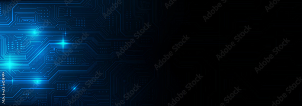 AI Artificial Intelligence chipset on circuit board in futuristic concept suitable for future technology artwork, Web Banner Abstract background, Vector illustratio - obrazy, fototapety, plakaty 