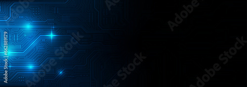 AI Artificial Intelligence chipset on circuit board in futuristic concept suitable for future technology artwork, Web Banner Abstract background, Vector illustratio