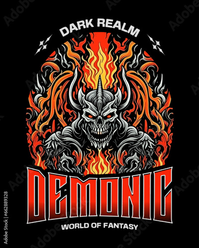 Skull Demon Vector Art, Illustration and Graphic