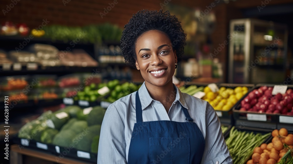 Female supermarket worker