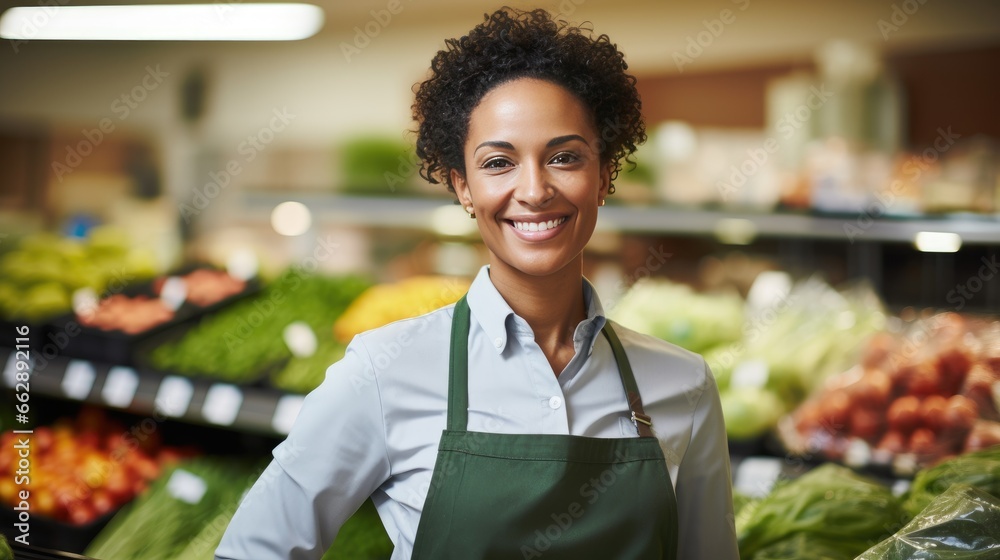 Female supermarket worker