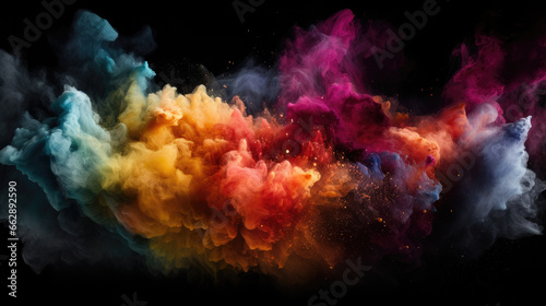 Explosion of colored powder Generative AI