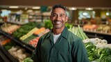 Male supermarket worker