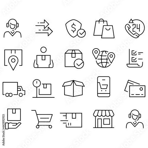 Shopping and Shipping Icons vector design