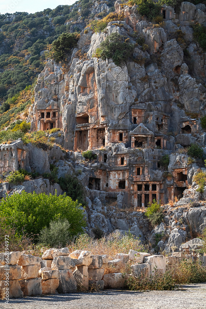 Tombs in Myra ancient city. Turkey. Antalya Province.