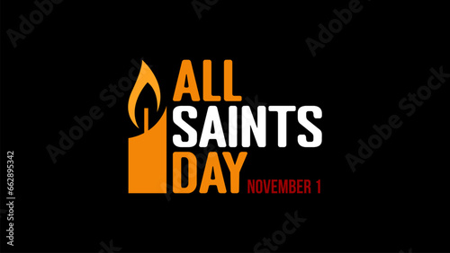 All Saints Day. November 1.Template for banner, greeting card, poster background. Vector illustration