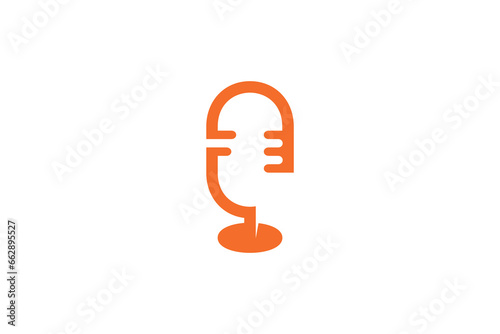 Podcast abstract logo in flat design style