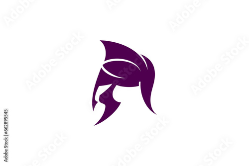 Spartan warrior logo in flat design style