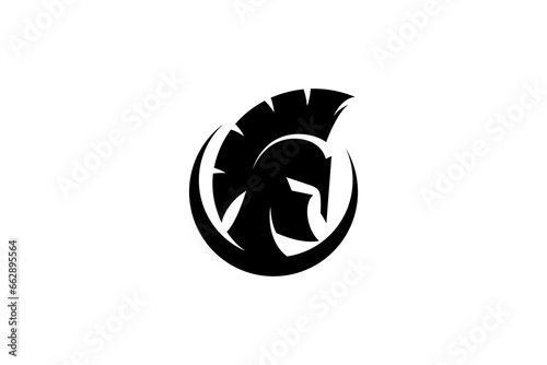 Spartan warrior logo design vector illustration