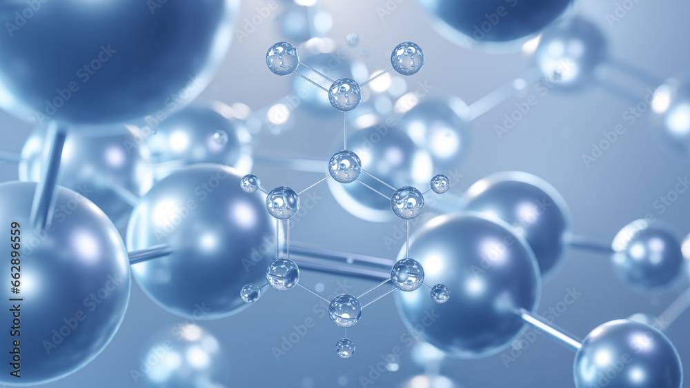 nitrobenzene molecular structure 3d, flat model, nitro solvents, structural chemical formula view from a microscope nitrobenzene molecular structure 3d, flat model, nitro solvents, structural chemical formula view from a microscope